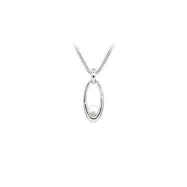 Pearl halskæde - Sølv fra Silver Essentials by Plaza