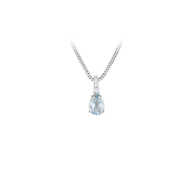 Aqua drop halskæde - Sølv fra Silver Essentials by Plaza