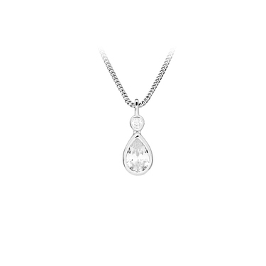 Stone drop halskæde - Sølv fra Silver Essentials by Plaza