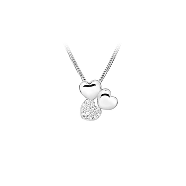 Trio heart halskæde - Sølv fra Silver Essentials by Plaza