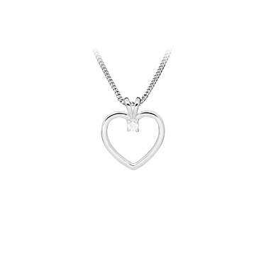 Heart halskæde - Sølv fra Silver Essentials by Plaza