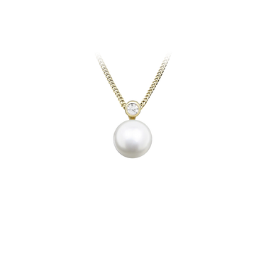 Dot Pearl halskæde - 8 kt. Guld fra Gold Essentials by Plaza