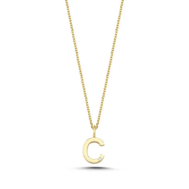 Bogstavvedhæng C m. 1 x 0,005 ct. W/SI 9,5 mm - 14 kt. Guld fra Nuran