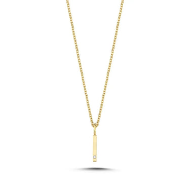Bogstavvedhæng I m. 1 x 0,005 ct. W/SI 9,5 mm - 14 kt. Guld fra Nuran