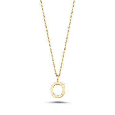 Bogstavvedhæng O m. 1 x 0,005 ct. W/SI 9,5 mm - 14 kt. Guld fra Nuran