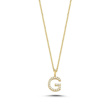 Bogstavvedhæng G m. 21 x 0,005 ct. W/SI 9,5 mm. - 14 kt. Guld fra Nuran