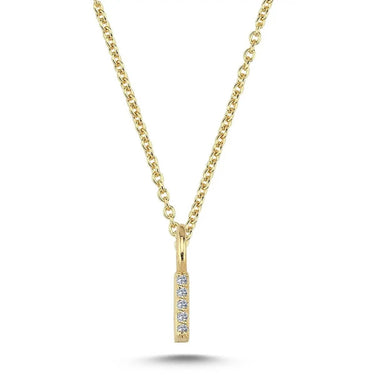 Bogstavvedhæng I m. pavé 7 x 0,005 ct. W/SI 6,5 mm. - 14 kt. Guld fra Nuran