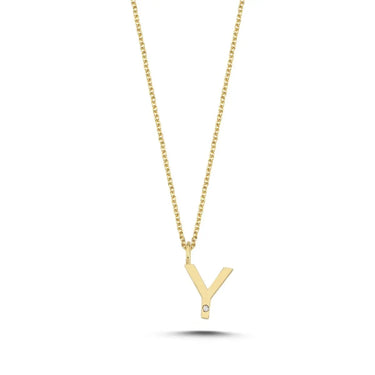 Bogstavvedhæng Y m. 1 x 0,005 ct. W/SI 9,5 mm - 14 kt. Guld fra Nuran