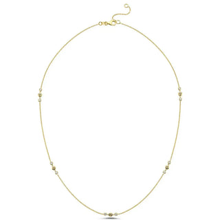 Champagne Halskæde m. 5x0,03 ct. champagne + 10x0,02 ct. W/SI - 14 kt. Guld fra Nuran