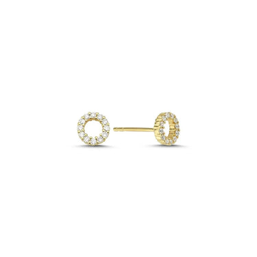 Cirkel Ørestikker m. 0,24 ct. W/SI 7 mm. - 14 kt. Guld fra Nuran