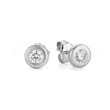 Dot Ørestikker m. 2x0,10 ct. W/SI - 14 kt. Hvidguld fra Nuran