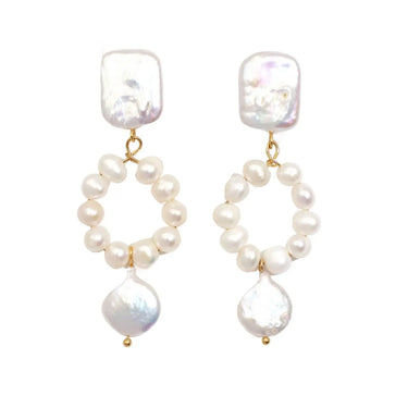 Pearly mix øreringe - Forgyldt fra Lush Lush Jewelry