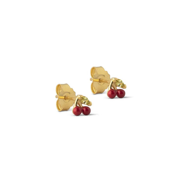 Cherry ørestikker - Forgyldt fra Enamel