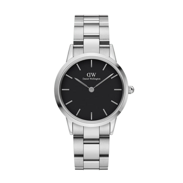 Iconic Link 36 mm - Sølv/Sort fra Daniel Wellington
