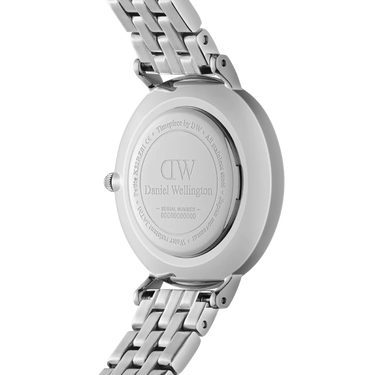 Petite Lumine Bezel 5-Link 28 mm - Sølv/Blå fra Daniel Wellington
