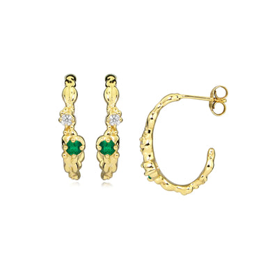 Green rainbow øreringe- 8 kt. fra Gold Essentials by Plaza