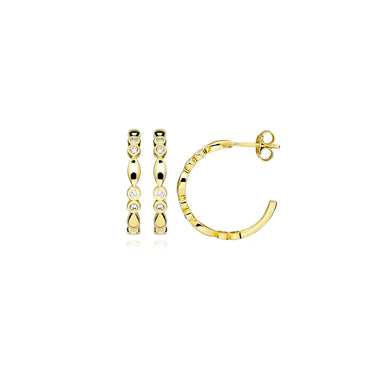 Bloom creoler - 8 kt. fra Gold Essentials by Plaza