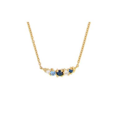 Blue rainbow halskæde - 8 kt. fra Gold Essentials by Plaza