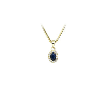 Sapphire love halskæde - 8 kt. fra Gold Essentials by Plaza