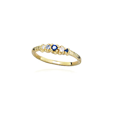 Blue rainbow ring - 8 kt. fra Gold Essentials by Plaza