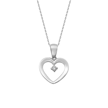 Heart halskæde - Sølv fra Silver Essentials by Plaza
