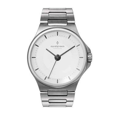 Guardian // 40mm // Brushed Silver // H-Link // White Dial fra Nordgreen