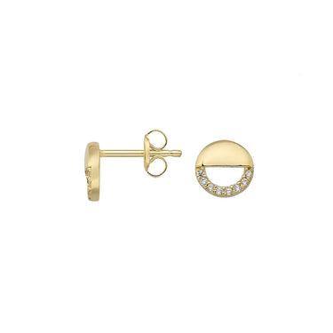 Half moon ørestikker - 8 kt. fra Gold Essentials by Plaza