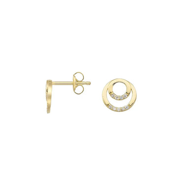 Due moon ørestikker - 8 kt. fra Gold Essentials by Plaza