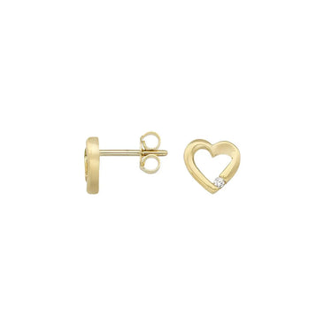 Twisted heart ørestikker - 8 kt. fra Gold Essentials by Plaza