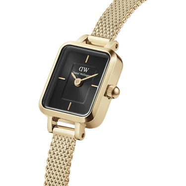 Quadro Mini Evergold Onyx 15,4x18,2 mm - Guld/Sort fra Daniel Wellington