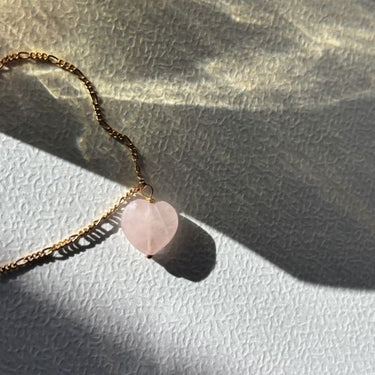 Amour Rose Quartz Halskæde - Forgyldt