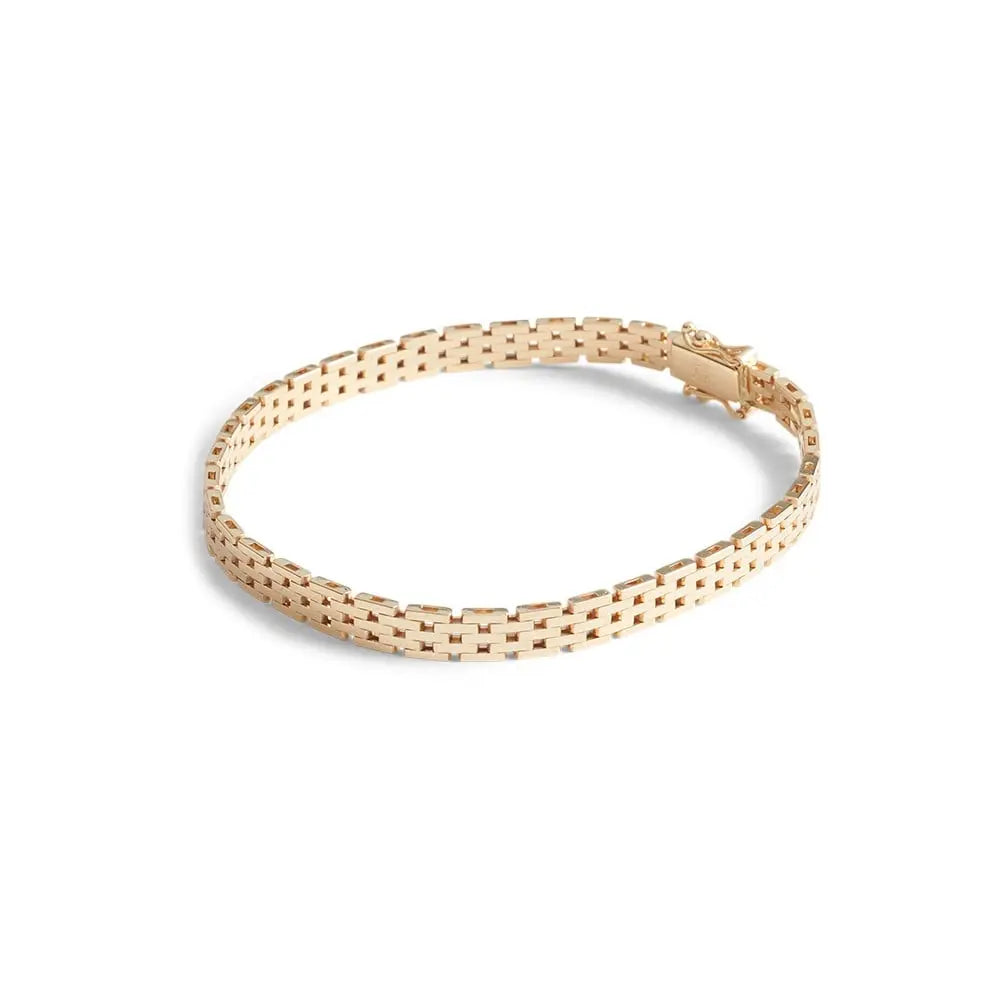Mursten armbånd 5 rk/18,5 cm - 14 kt. Guld fra Fine Essentials by Plaza