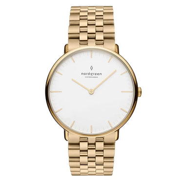 NativeR // 32mm // Gold // Gold 5-Link // White Dial fra Nordgreen