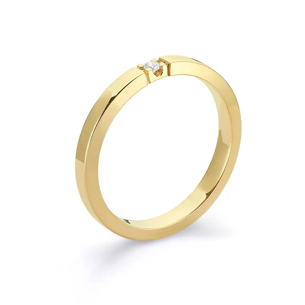 RG alliancering 1x0,02ct. W-si kantet - 8 kt. fra Nuran