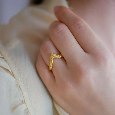 Wishbone ring - Forgyldt fra Enamel