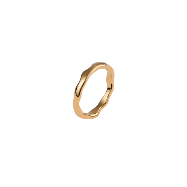 Wavy Petite Ring - Forgyldt Stål fra Mockberg
