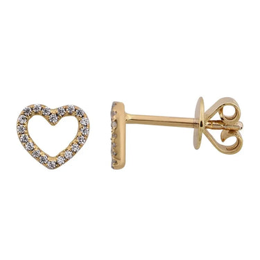 Heart diamond ørestikker 0,10 ct - 14 kt. fra Fine Essentials by Plaza