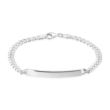Panser armbånd m/plade 1,85/21 - Sølv fra Basic Essentials by Plaza