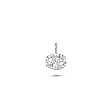 krebsen Stjernetegn vedhæng 0,143 ct. - 14 kt. Hvidguld