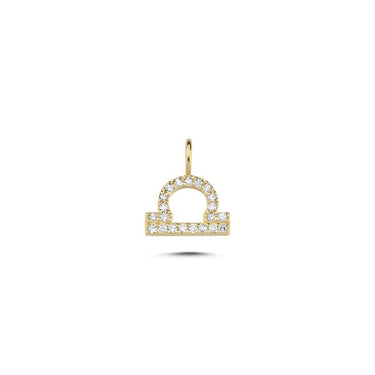 Vægten Stjernetegn vedhæng 0,137 ct. - 14 kt. Guld