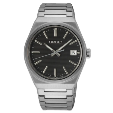 Quartz Ur - Sølv/sort fra Seiko