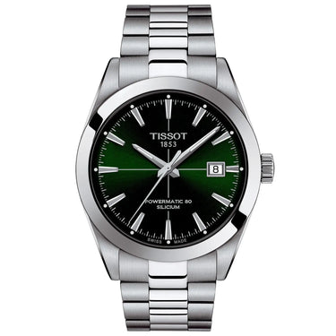 Gentleman powermatic 80 silicium ur - Sølv/grøn fra Tissot