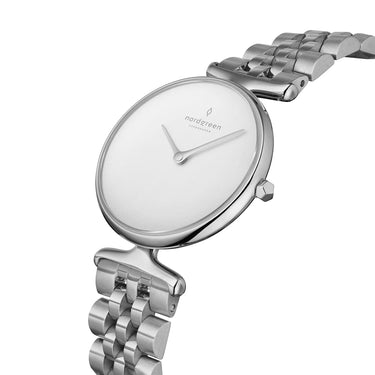 Unika // 32mm // Silver // Silver 5-link // White Dial fra Nordgreen