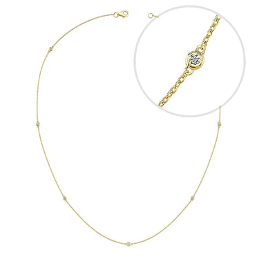 ZOE Halskæde med 7x0,025ct. W-si 40+5cm - 14 kt. fra Nuran