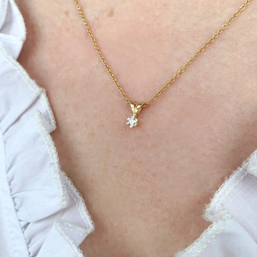 Solitaire vedhæng 0,03 ct. - 14 kt. Guld fra Diamond Essentials by Plaza