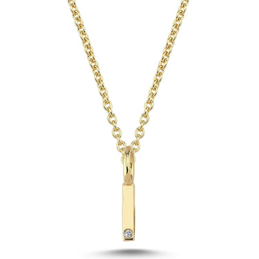 Bogstavvedhæng I m. 1 x 0,005 ct. W/SI 6,5 mm. - 14 kt. Guld fra Nuran