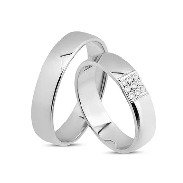 14kt. Vielsesring med 9 x 0,01ct. W-vs fra Nuran