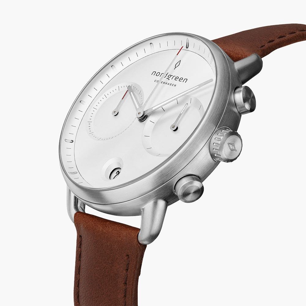Pioneer - BUNDLE White Dial Silver | Brown Leather / Black Leather Straps