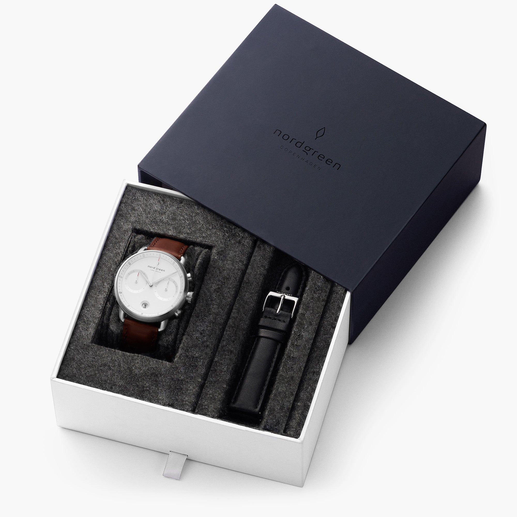 Pioneer - BUNDLE White Dial Silver | Brown Leather / Black Leather Straps