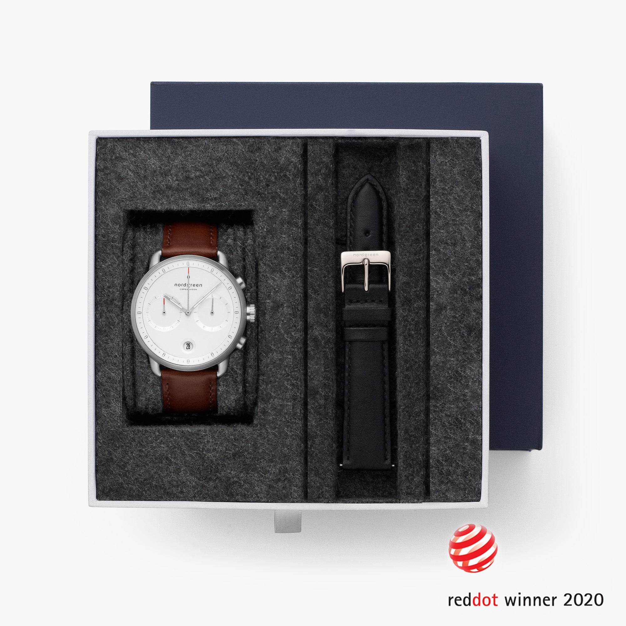 Pioneer - BUNDLE White Dial Silver | Brown Leather / Black Leather Straps